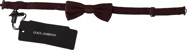 Purple Dotted Silk Adjustable Neck Papillon Bow Tie