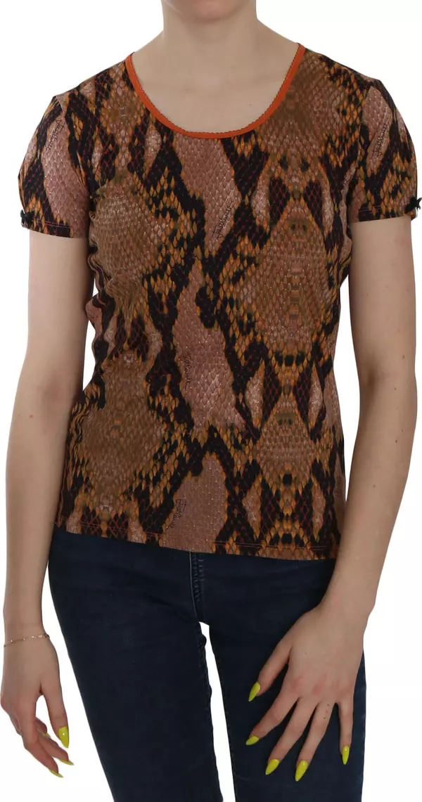 Snake Skin Print Short Sleeve Top T-shirt