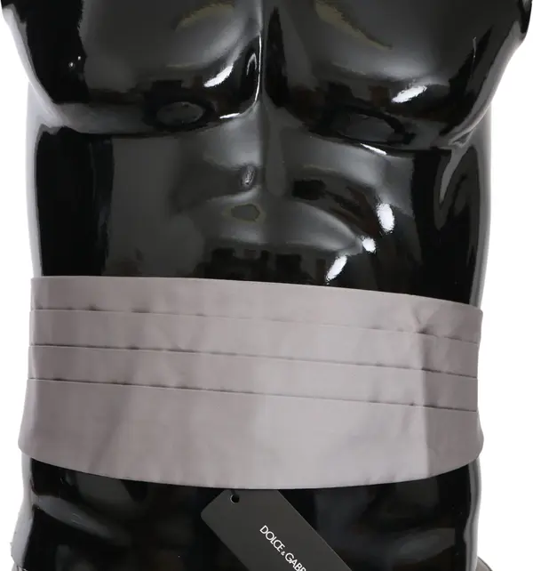 Gray Men Waist Belt 100% Silk Cummerbund