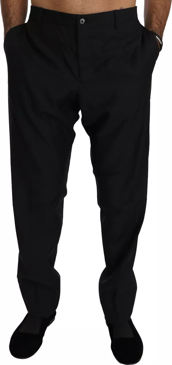 Black Dress Formal Trouser Men Wool Pants
