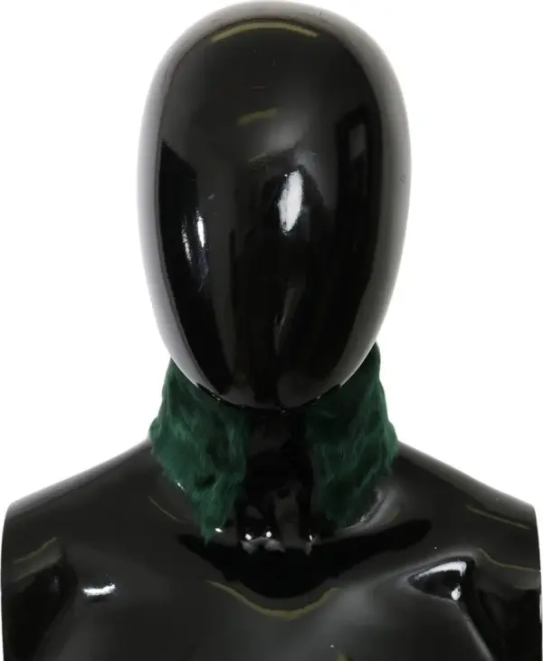 Green Fur Neck Collar Wrap Lambskin Scarf