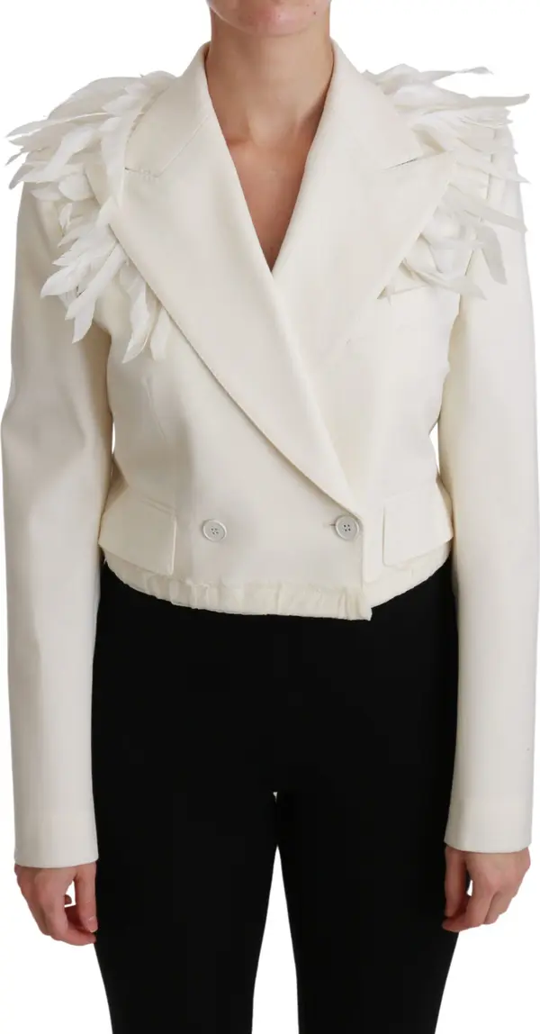 White Double Breasted Coat Wool Jacket