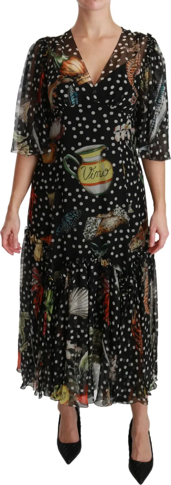 Black Sea Fish Sicily A-line Shift Dress