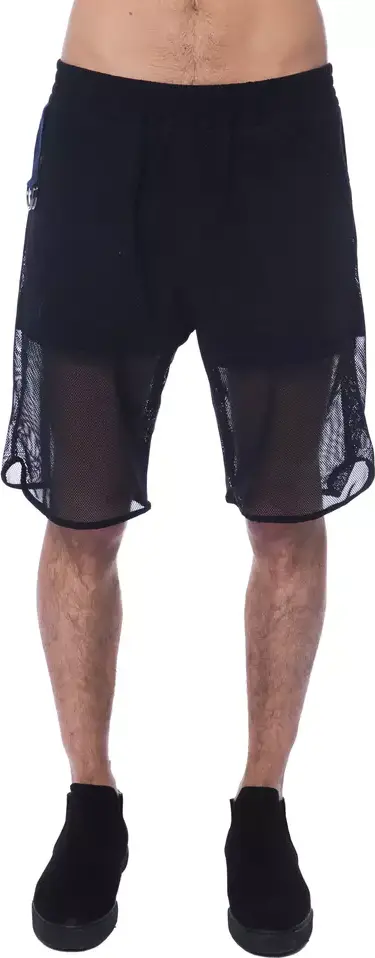 Black Polyester Men Short
