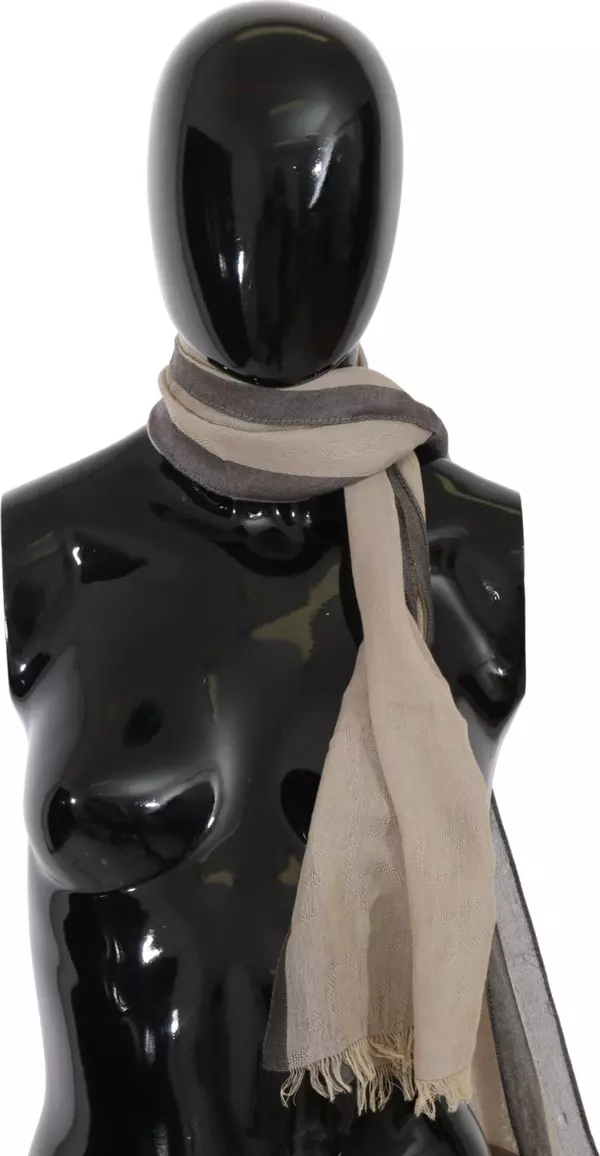 Beige Women Cotton Shawl Scarf
