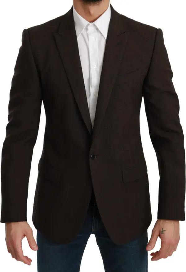 Brown Slim Fit Coat Jacket MARTINI Blazer
