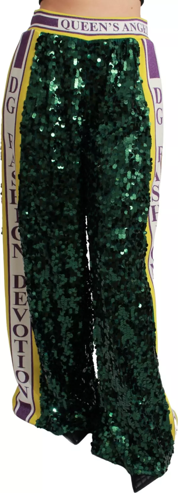 Green Sequin Trousers Queens Angel Pants