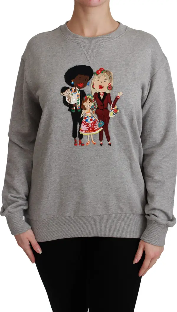 Gray #dgfamily Cotton Pullover Sweater