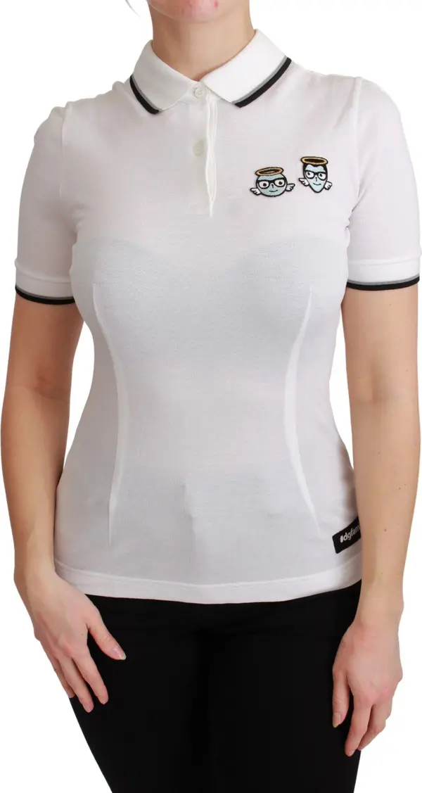 White Cotton Polo #dgfamily T-shirt