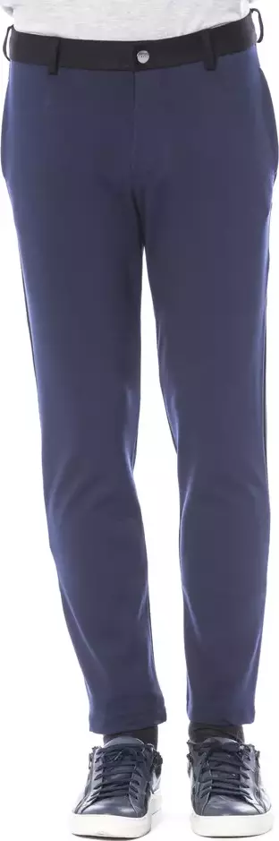 Blue Viscose Men Pant