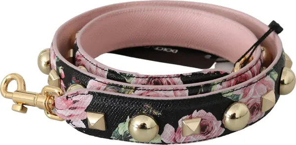 Pink Floral Leather Stud Accessory Shoulder Strap