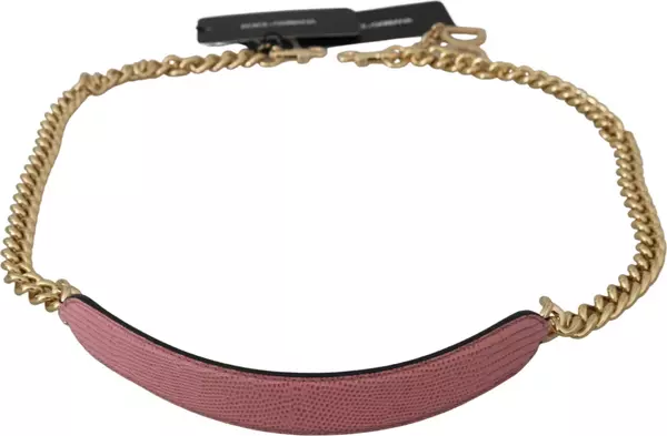 Pink Leather Gold Chain Accessory Shoulder Strap