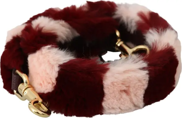 Pink Red Lapin Fur Accessory Shoulder Strap
