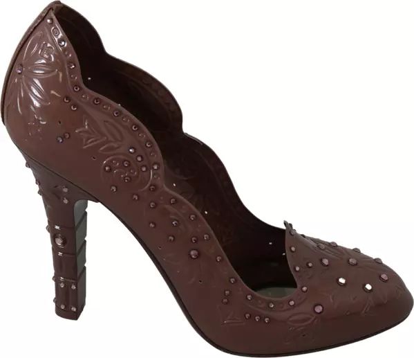 Brown Floral Crystal Heels CINDERELLA Shoes