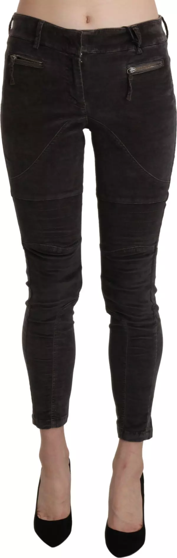 Brown Velvet Capri Cropped Cotton Pants