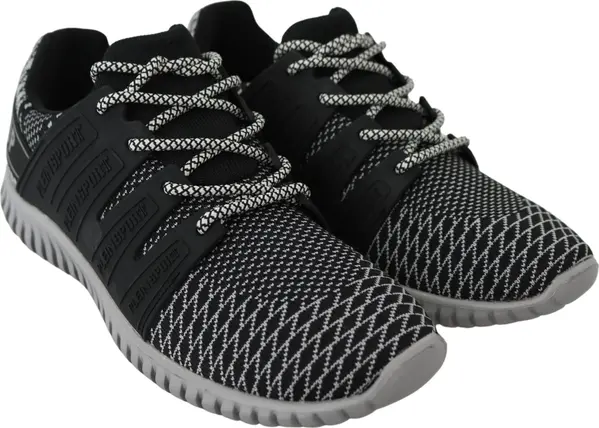 Black Polyester Runner Mason Sneakers Shoes