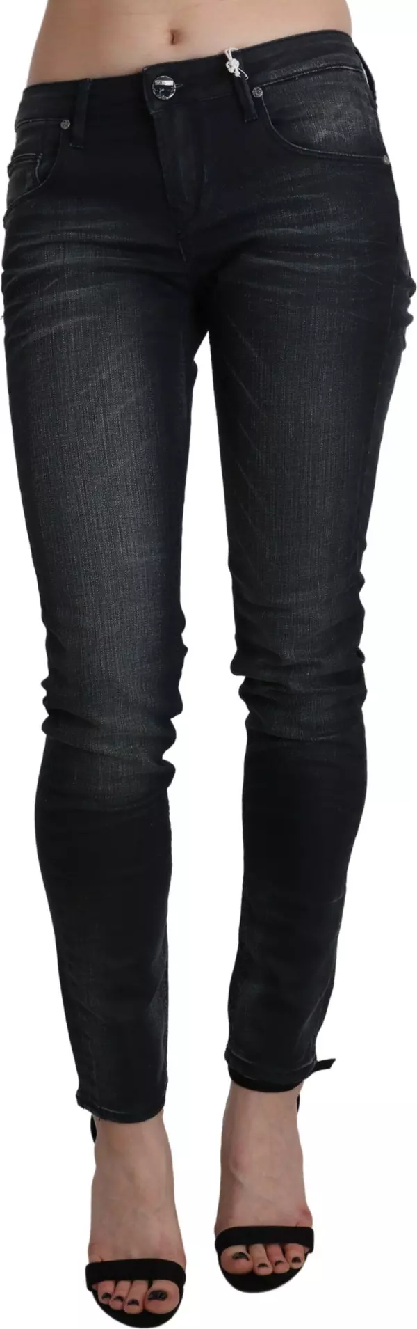 Blue Washed Low Waist Skinny Denim Trouser