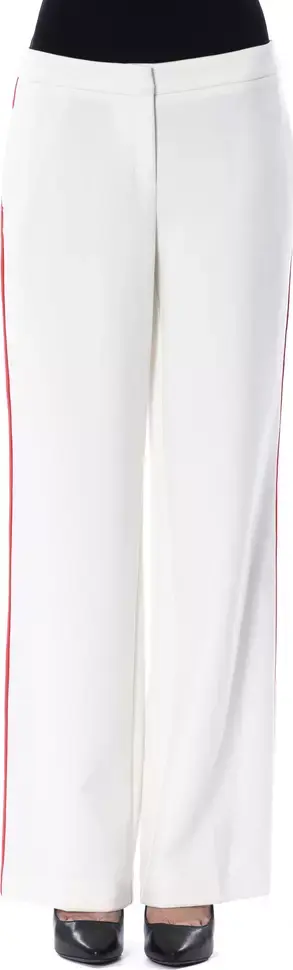 White Polyester Women Pants