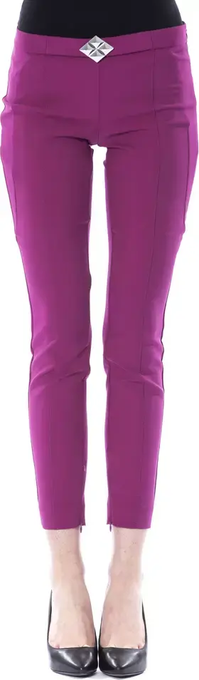 Purple Polyester Women Pants