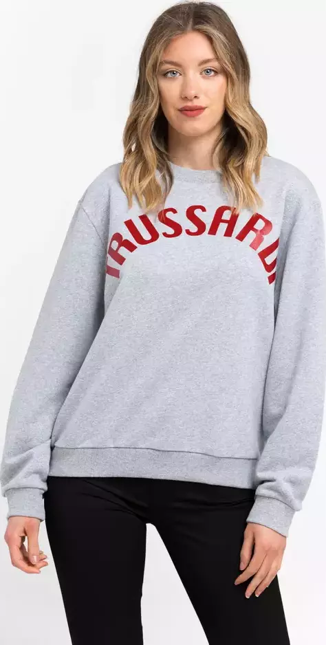 Gray Cotton Women Sweatshirt