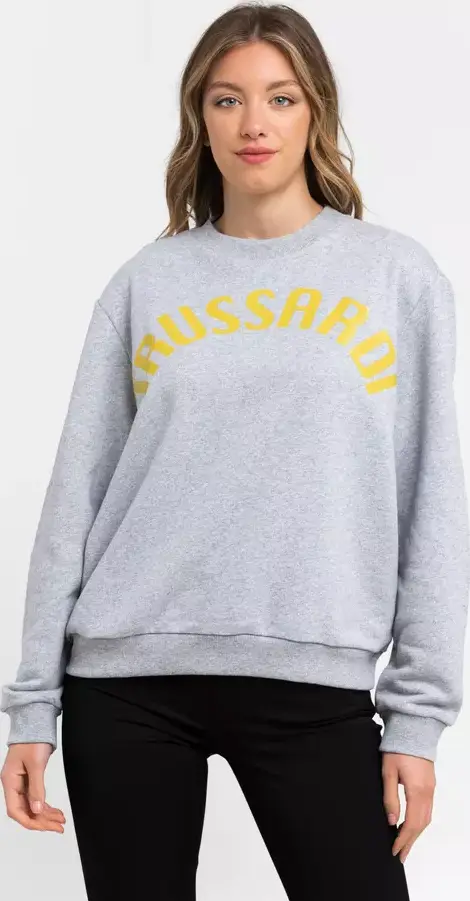 Gray Cotton Women Sweatshirt