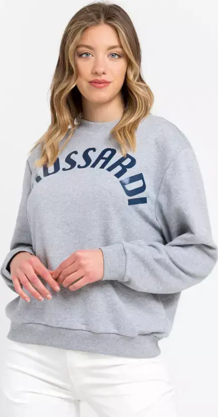 Gray Cotton Women Sweatshirt