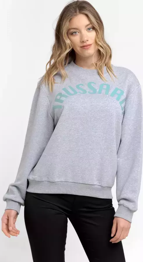 Gray Cotton Women Sweatshirt