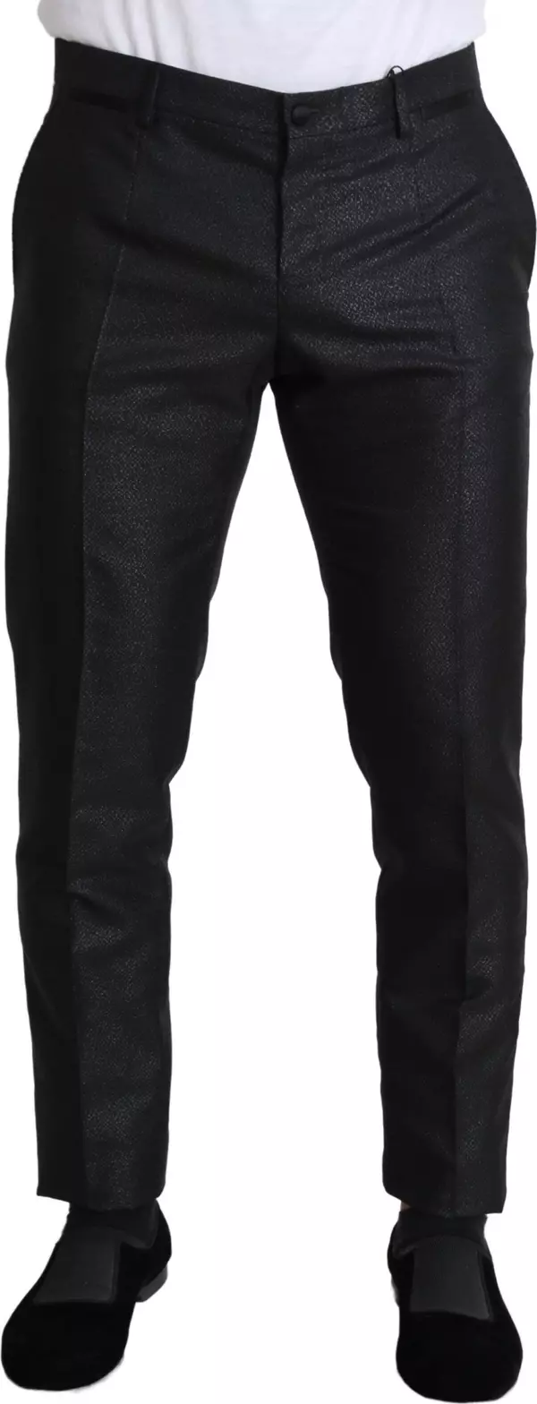 Black Metallic Skinny Trouser Dress