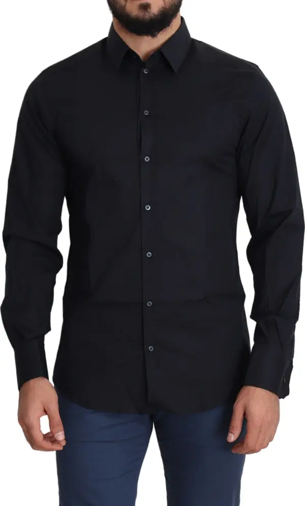 Blue Cotton Formal GOLD Dress Shirt