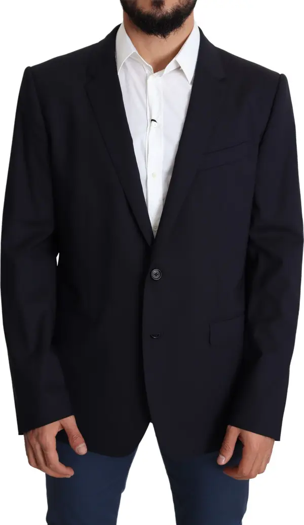 Black Wool Stretch Men Coat MARTINI Blazer