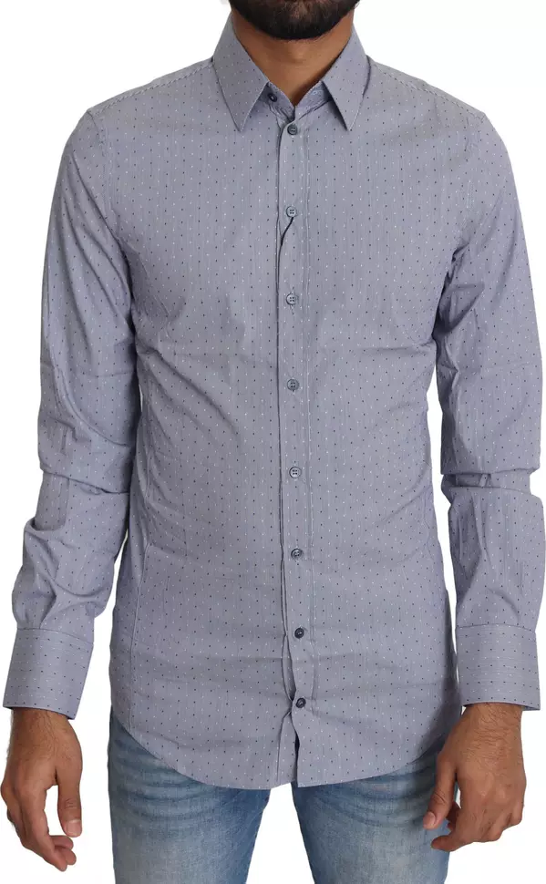Gray Dotted Semi Fitted Formal SICILIA Shirt