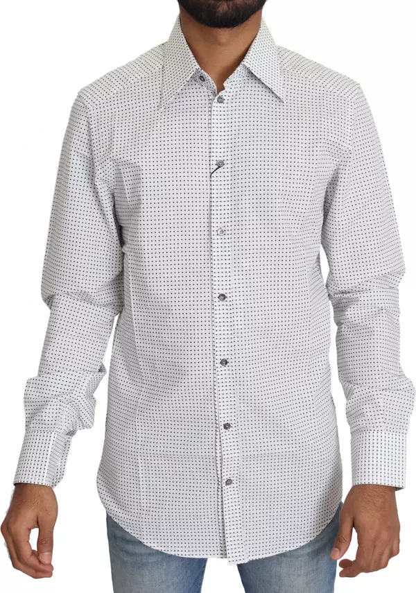 Black White Polka Dots Dress Shirt