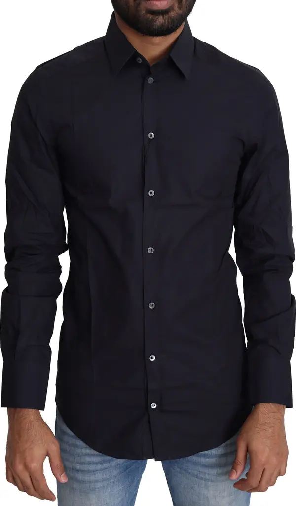 Navy Blue Cotton Formal Dress Shirt