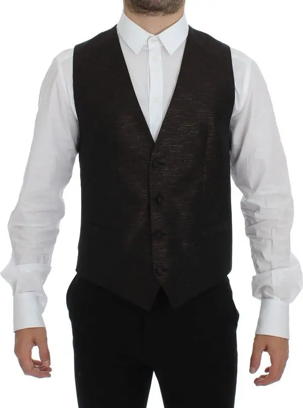 Black Wool Logo Dress Gilet Vest