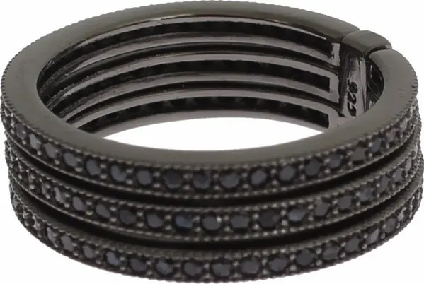 Black CZ 925 Sterling Silver Womens