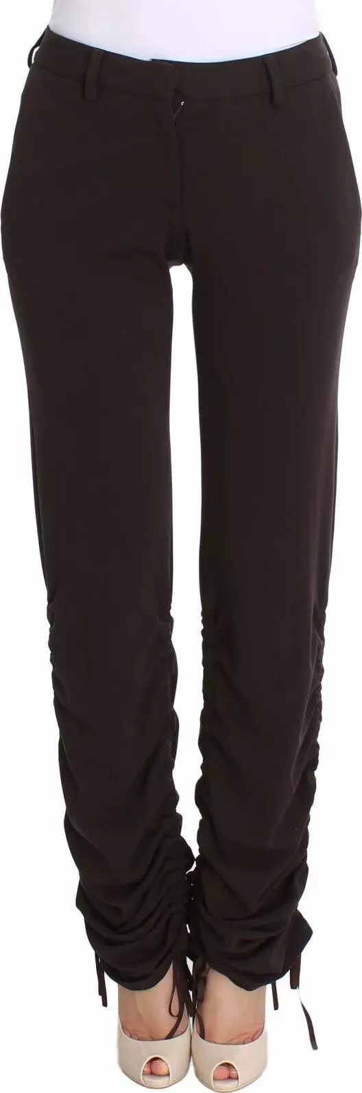 Brown Stretch Casual Trousers Pants