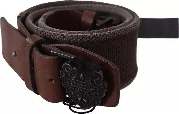 Dark Brown Leather Wide Buckle Waist Belt