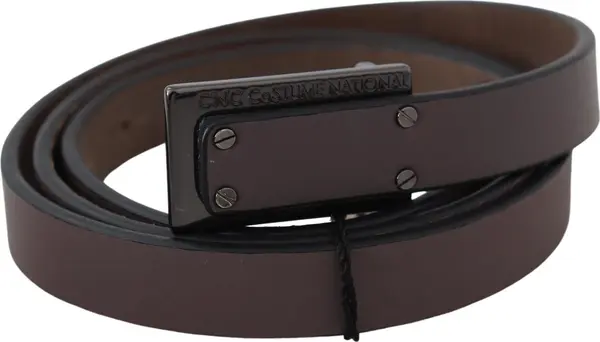 Brown Leather Tactical Logo Buckle Dark