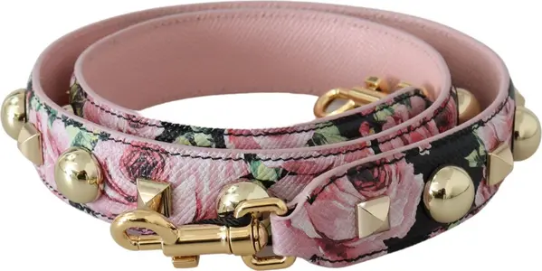 Pink Floral Gold Studs Bag Accessory Shoulder Strap