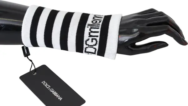 Black White Wool DGMillennials Wristband Wrap