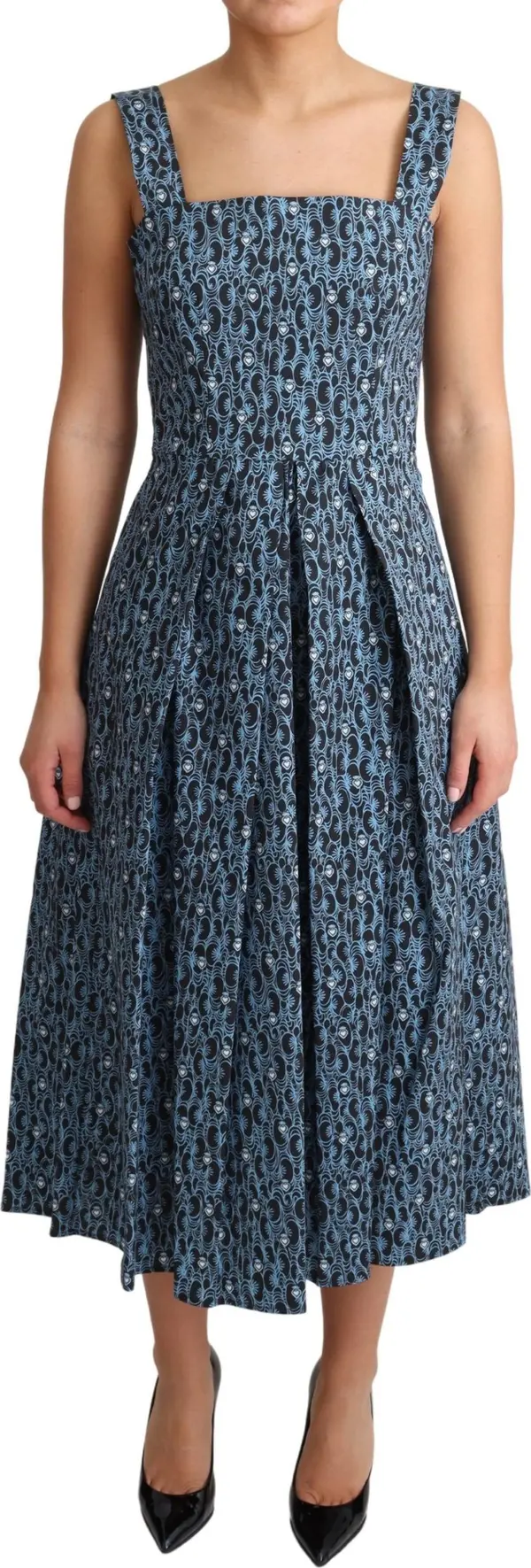 Blue Heart Cotton A-Line Stretch Dress