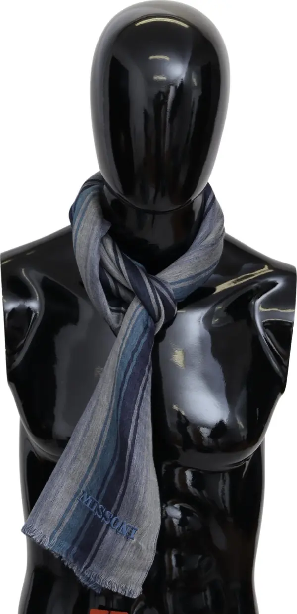 Multicolor Wool Striped Unisex Neck Wrap Shawl