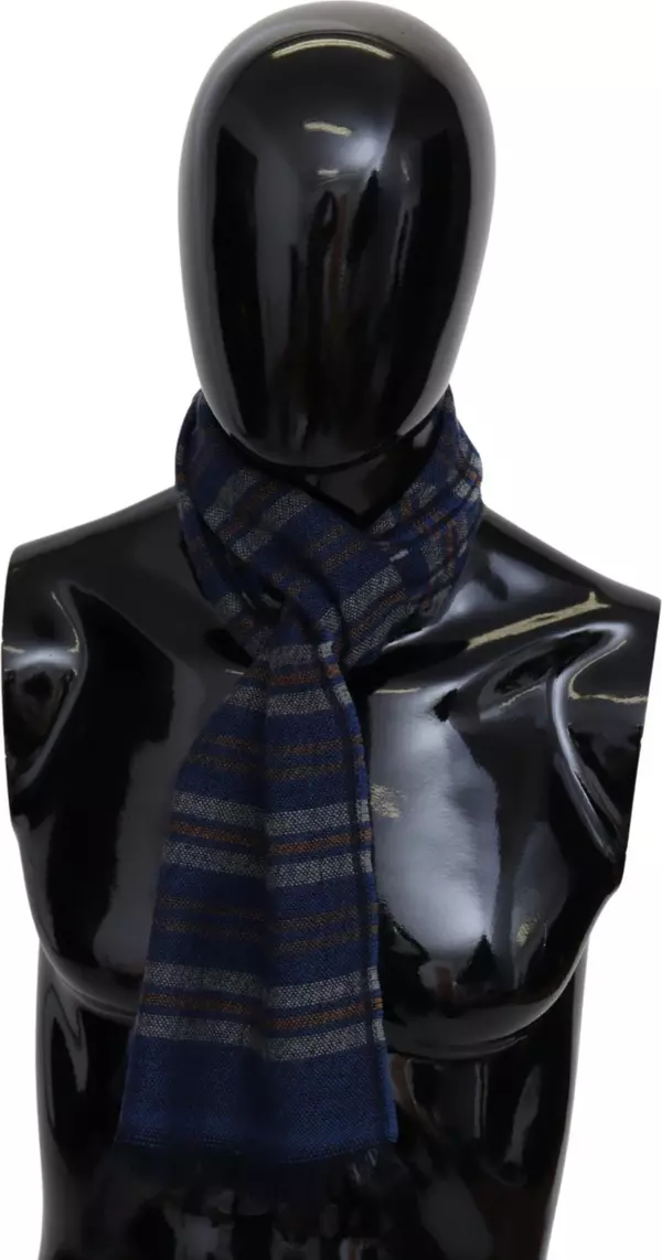 Multicolor Wool Striped Unisex Neck Wrap Shawl