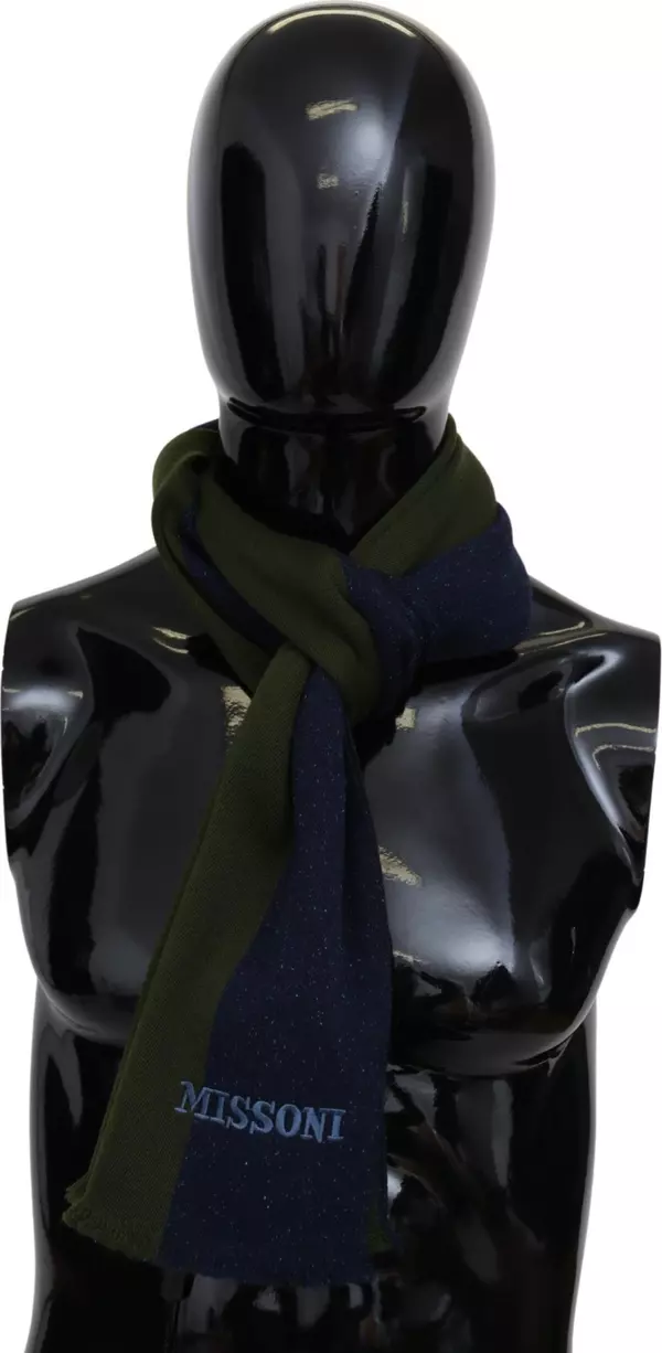 Blue Green Wool Unisex Neck Wrap Shawl Blue