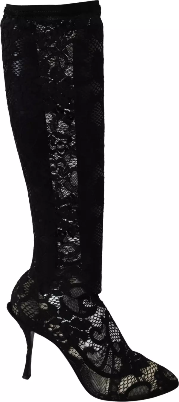 Black Taormina Lace Socks Boots Shoes Pumps