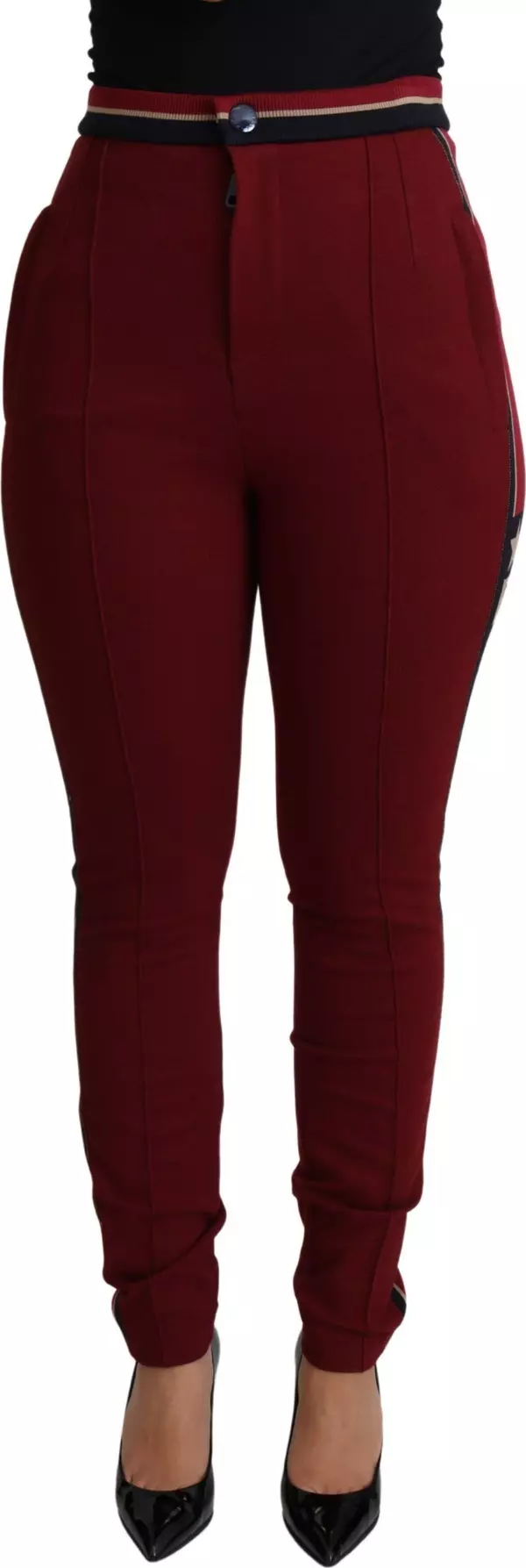 Red DG Star Striped Skinny Cotton Pant