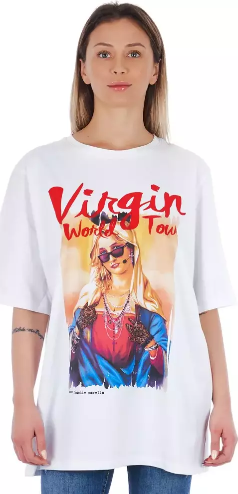 White Cotton Women T-Shirt