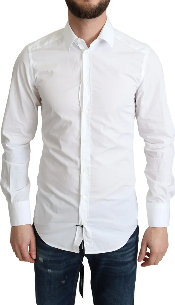 White Cotton Long Sleeves Men Formal Shirt