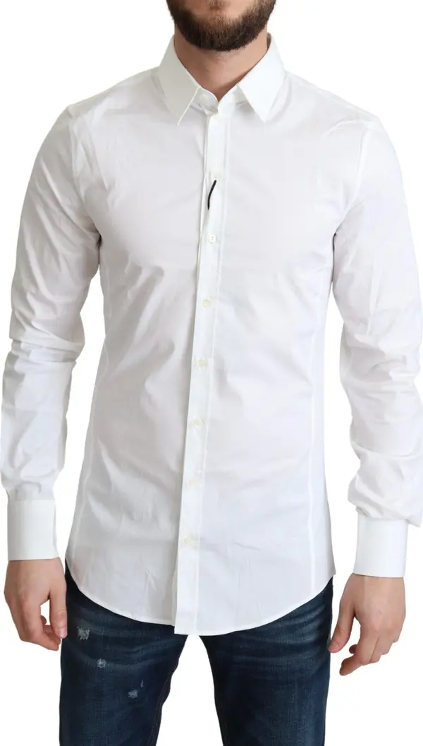 White Cotton Stretch Men Formal SICILIA Shirt