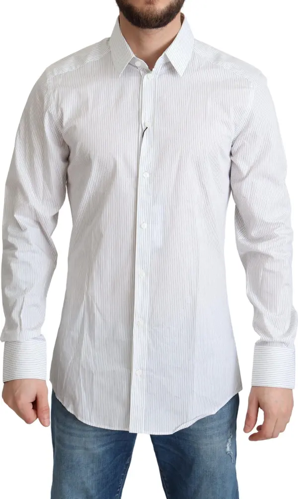 White Stripes Cotton Formal Dress Shirt